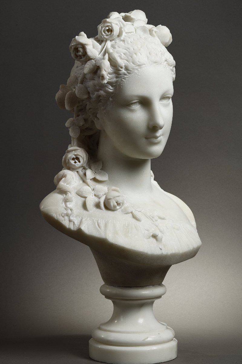 Jeune fille aux roses - Albert-Ernest CARRIER-BELLEUSE (1824-1887)-photo-3