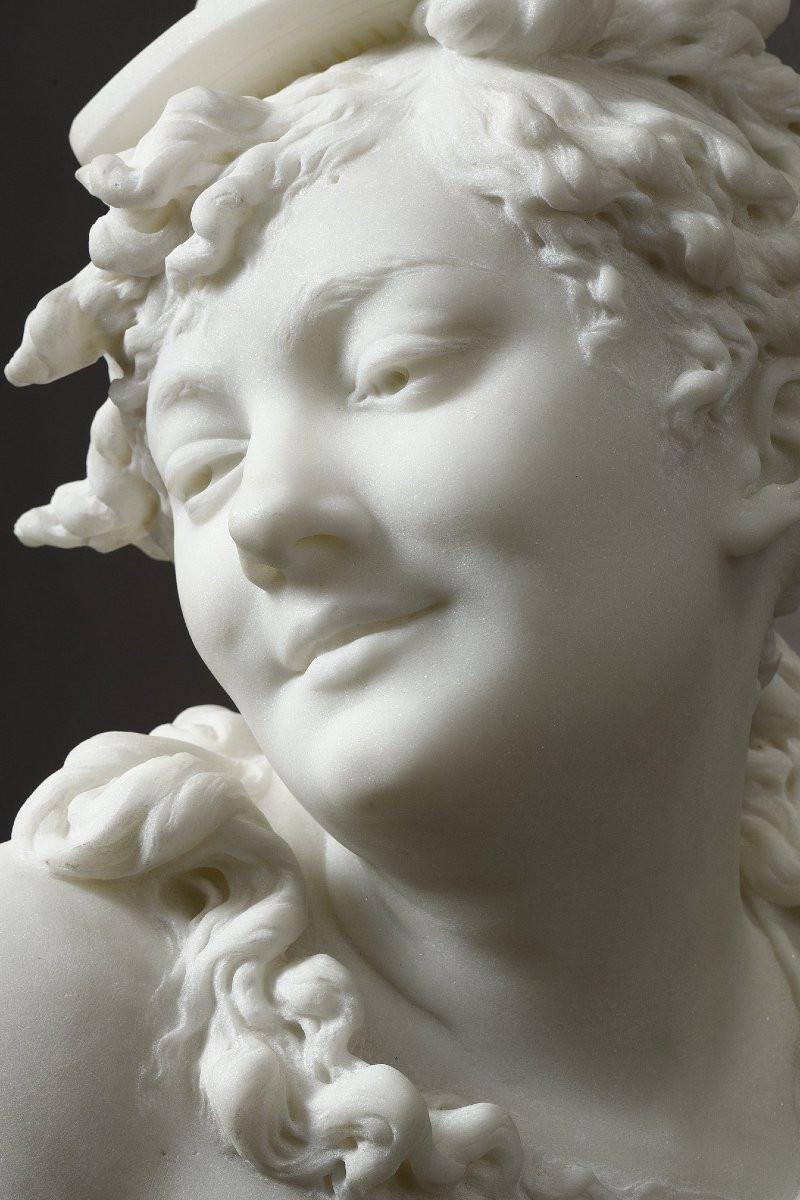 Buste de Jeune femme au peigne - Albert-Ernest CARRIER-BELLEUSE (1824-1887)-photo-3