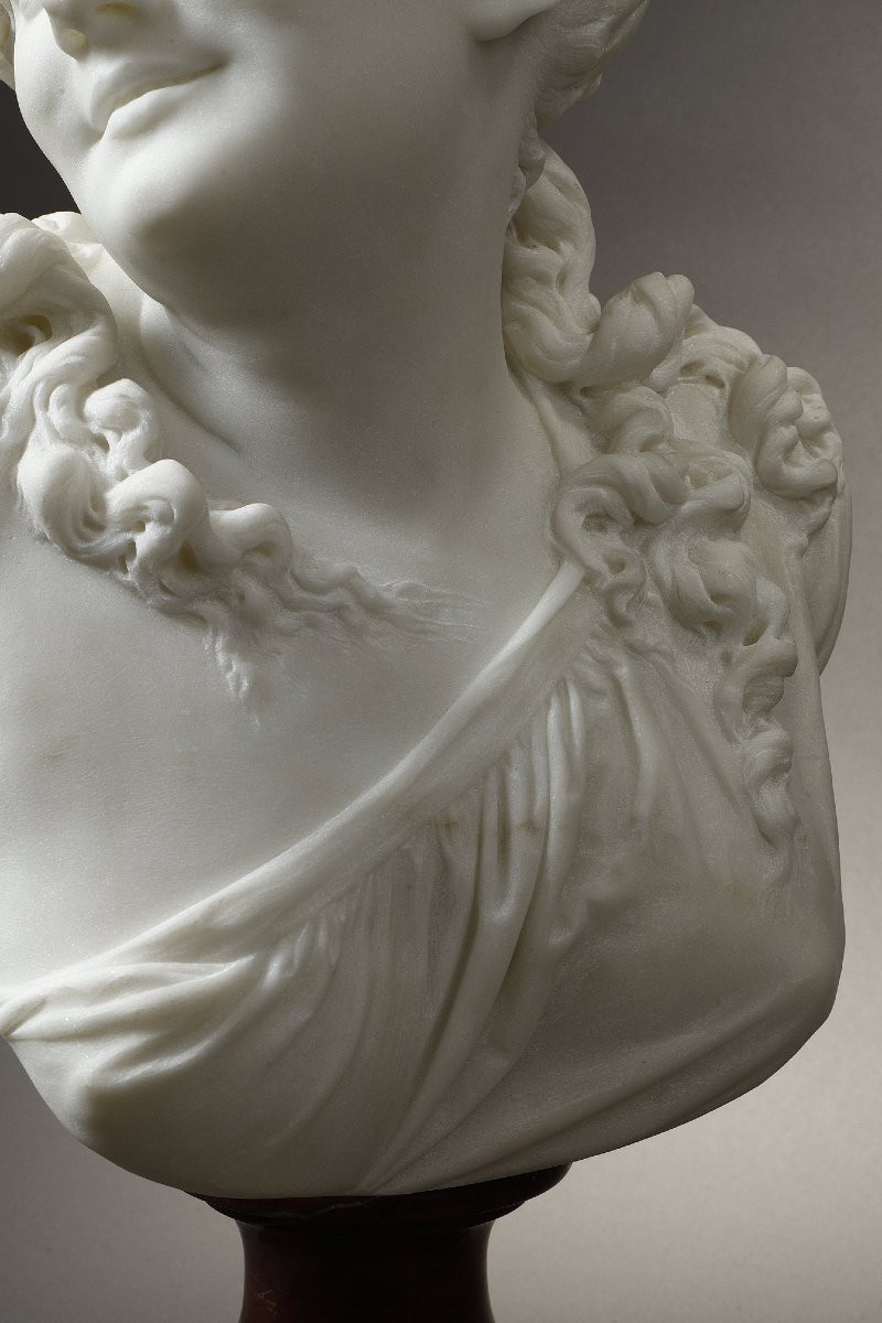 Buste de Jeune femme au peigne - Albert-Ernest CARRIER-BELLEUSE (1824-1887)-photo-1