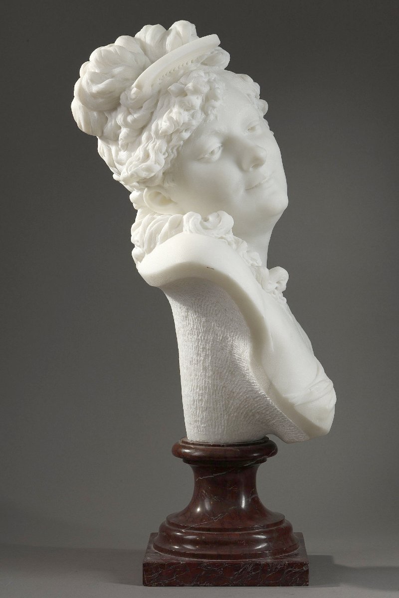 Buste de Jeune femme au peigne - Albert-Ernest CARRIER-BELLEUSE (1824-1887)-photo-8