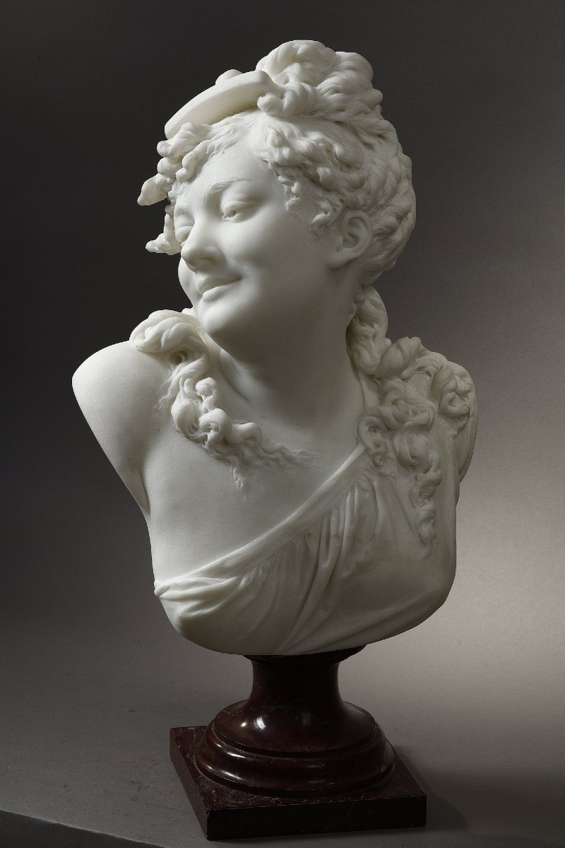 Buste de Jeune femme au peigne - Albert-Ernest CARRIER-BELLEUSE (1824-1887)