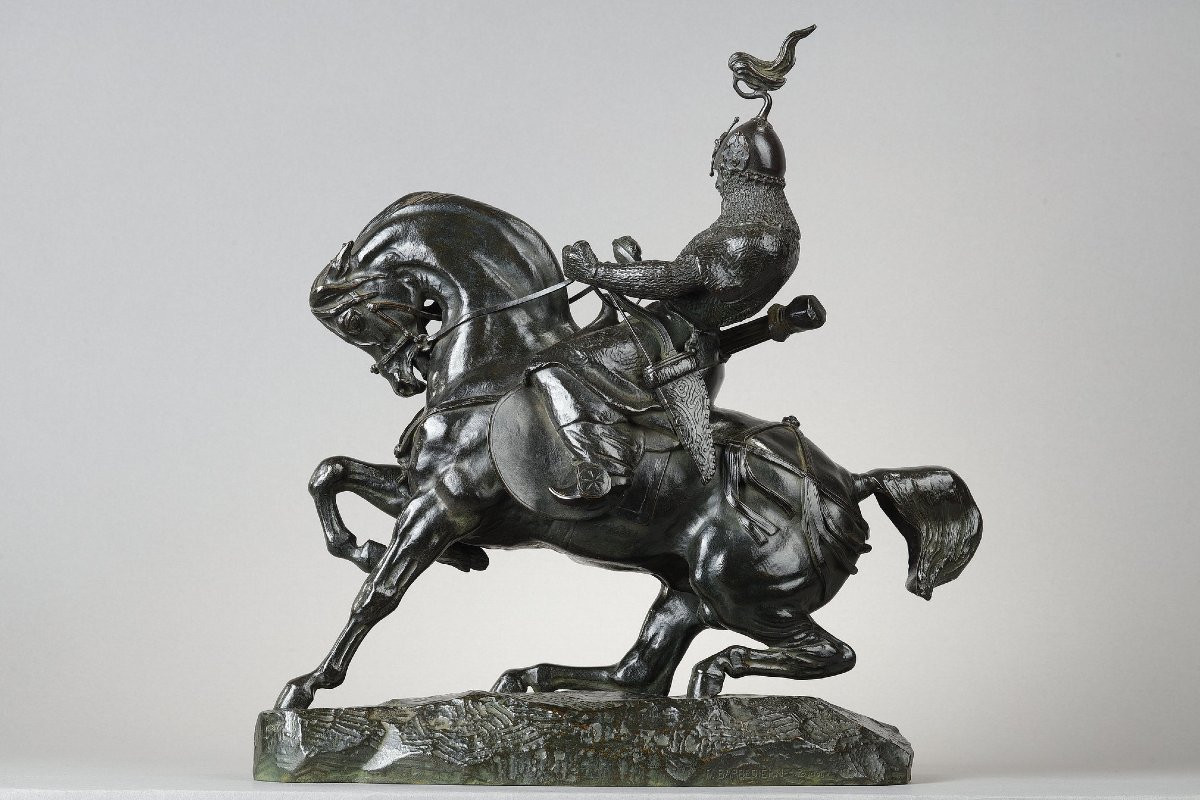 Tartar Warrior Stopping His Horse - Antoine-louis Barye (1796-1875)-photo-6