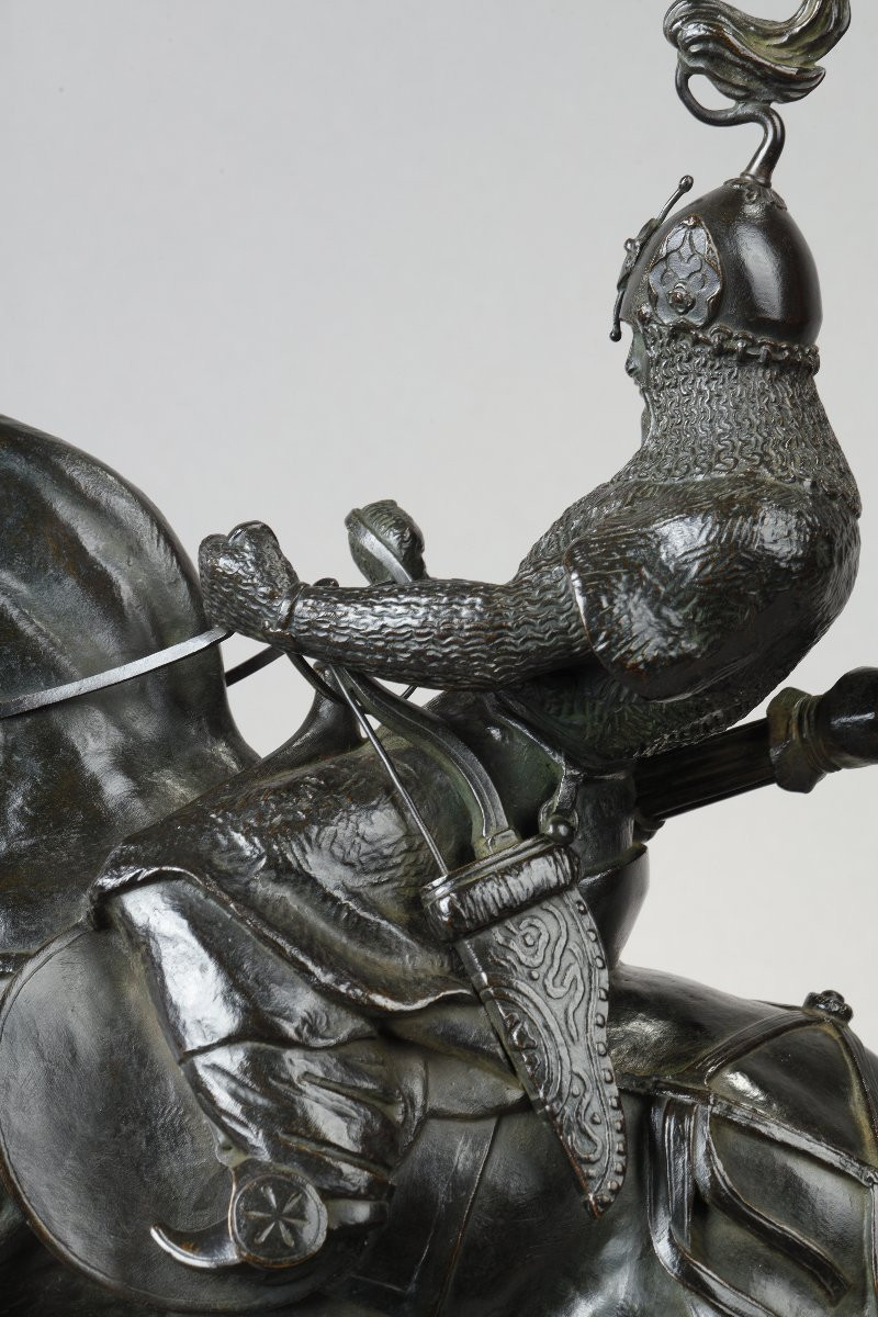 Tartar Warrior Stopping His Horse - Antoine-louis Barye (1796-1875)-photo-7