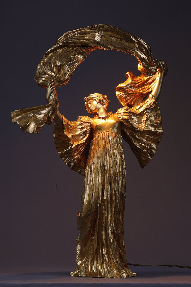 Lampe  "Danseuse à L'Écharpe" - Agathon LÉONARD  (1841–1923)-photo-4