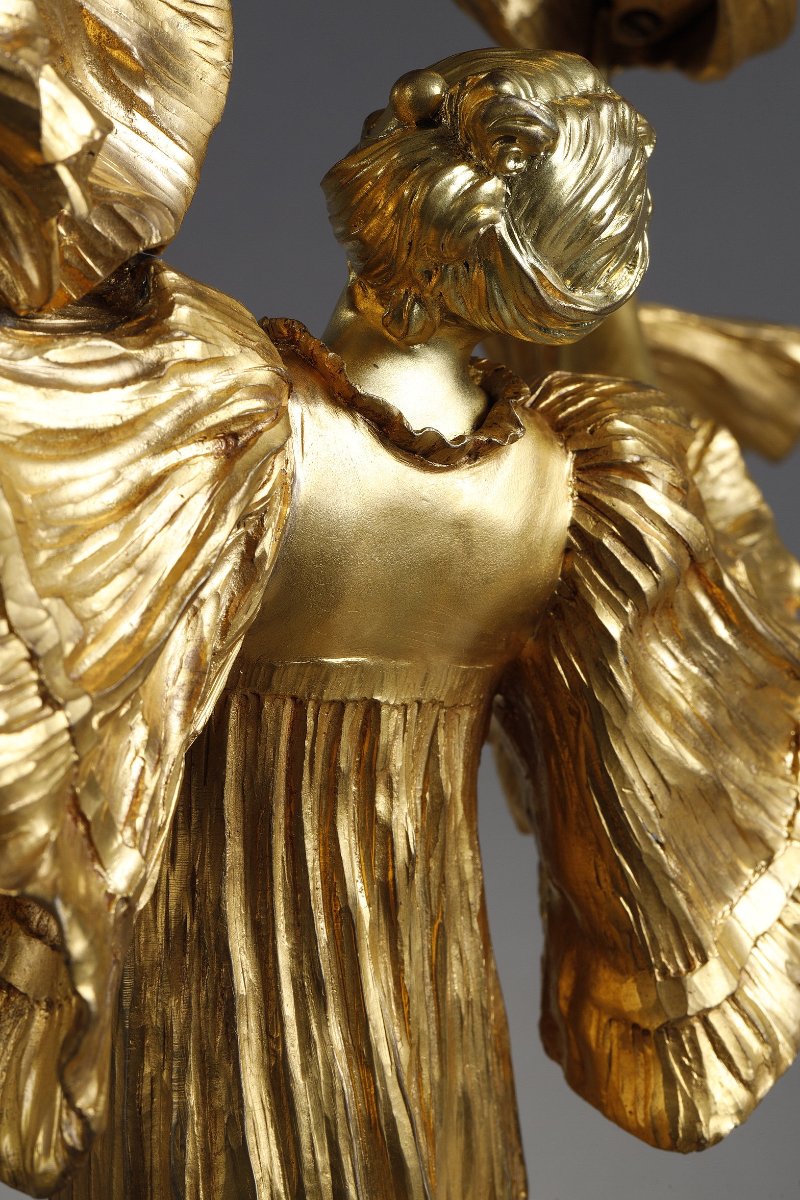 Lampe  "Danseuse à L'Écharpe" - Agathon LÉONARD  (1841–1923)-photo-5