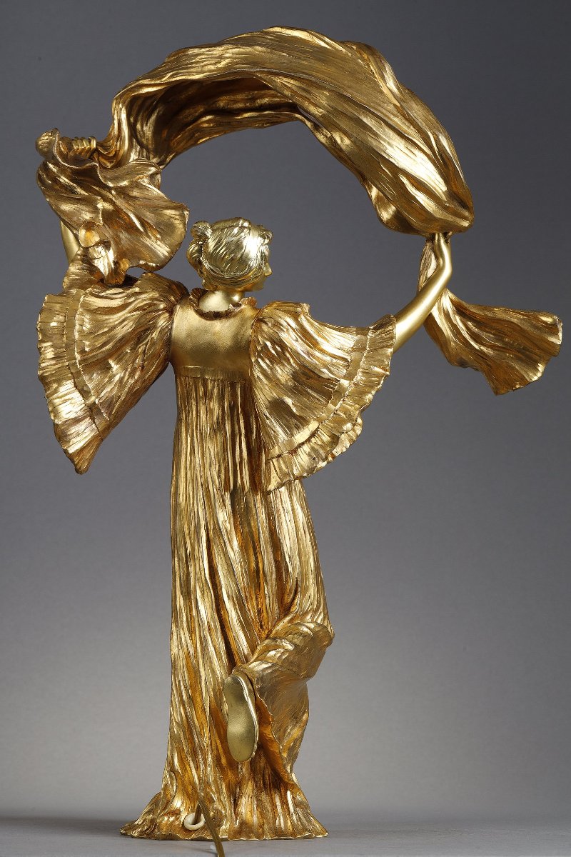 Lampe  "Danseuse à L'Écharpe" - Agathon LÉONARD  (1841–1923)-photo-6