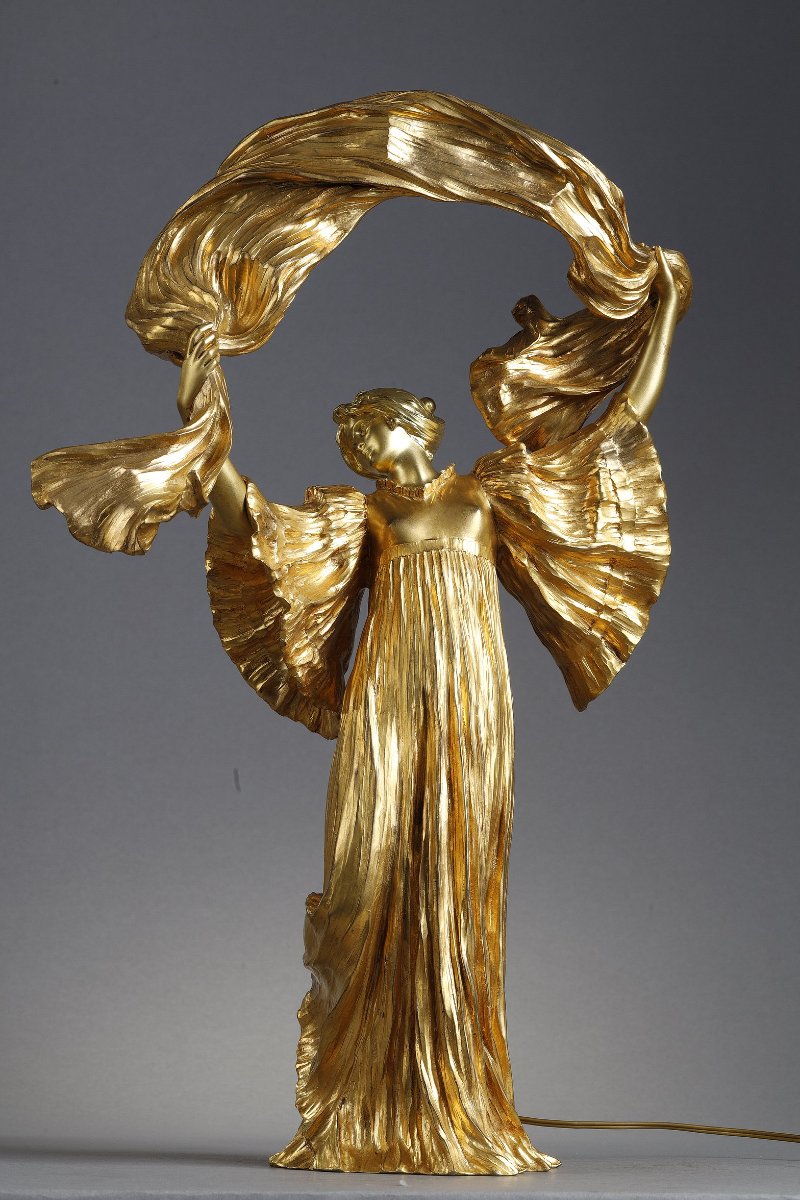 Lampe  "Danseuse à L'Écharpe" - Agathon LÉONARD  (1841–1923)