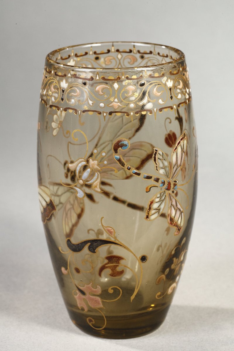 Cristallerie – Vase aux libellules - Emile GALLE (1846-1904)-photo-1