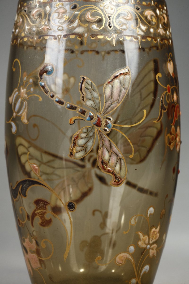Cristallerie – Vase aux libellules - Emile GALLE (1846-1904)-photo-2