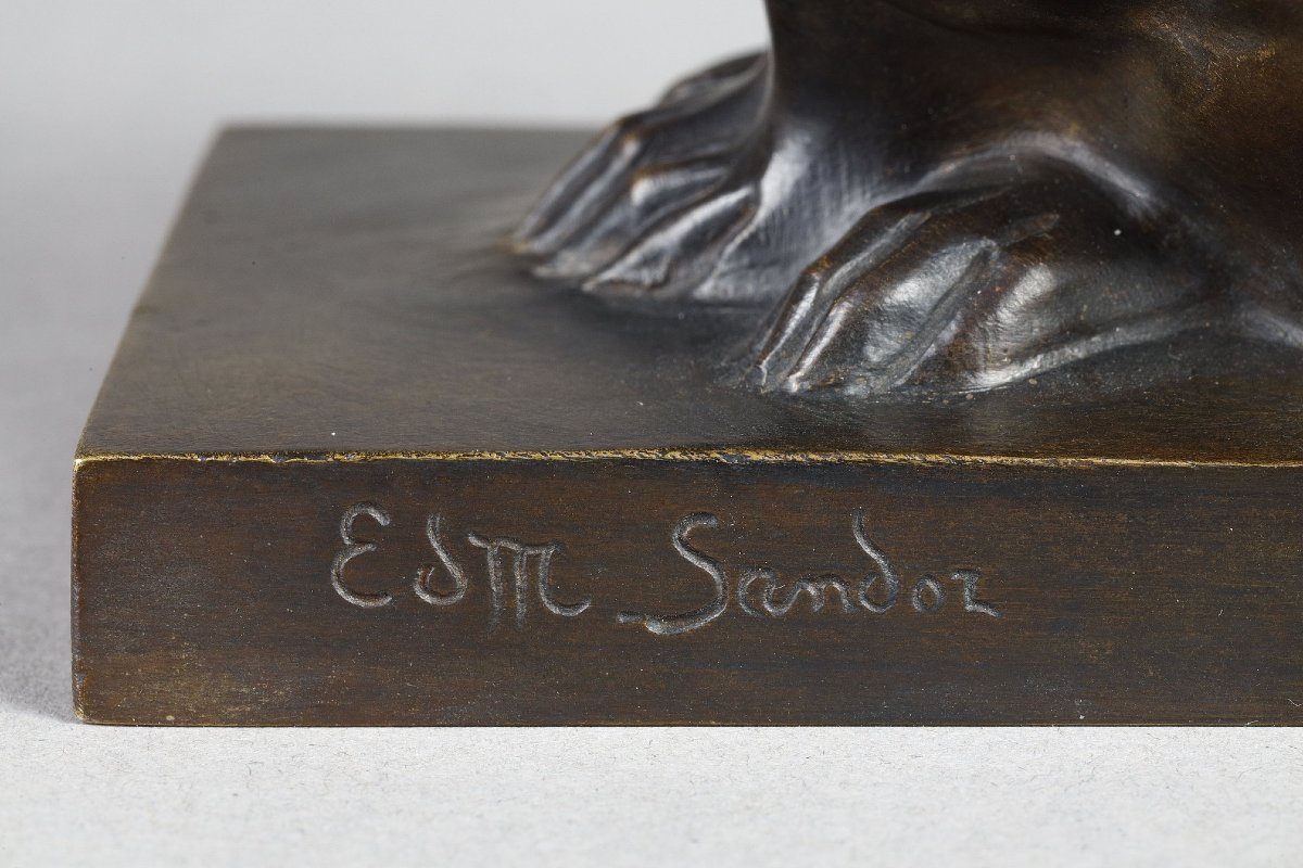 Lapin en boule sur socle - Edouard-Marcel SANDOZ (1881-1971)-photo-2