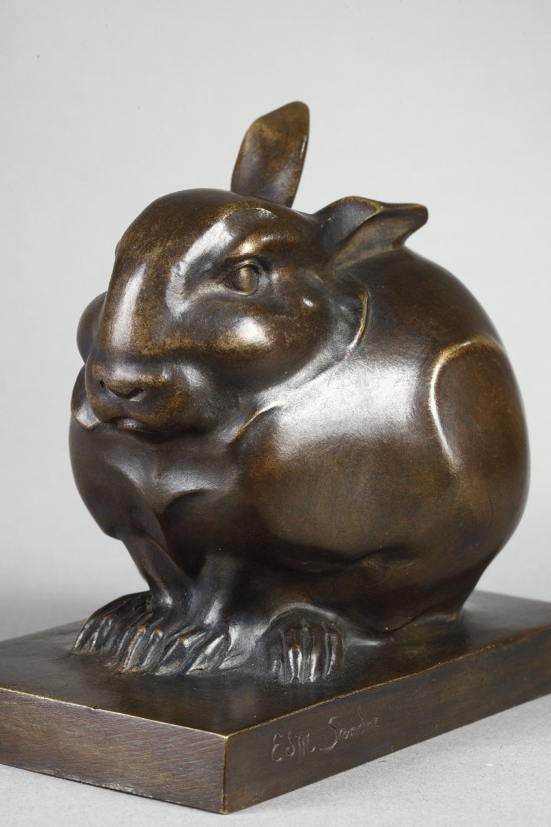 Lapin en boule sur socle - Edouard-Marcel SANDOZ (1881-1971)-photo-6