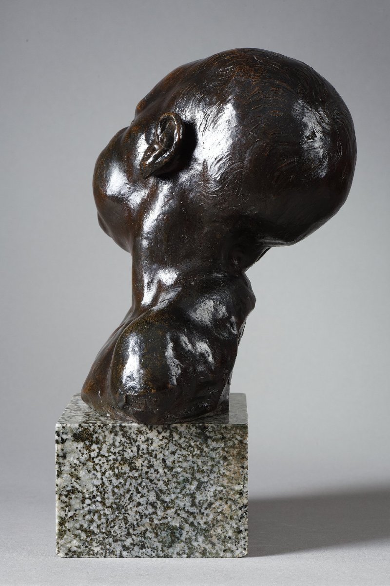 Buste de bébé endormi - Jules DALOU (1838-1902)-photo-4