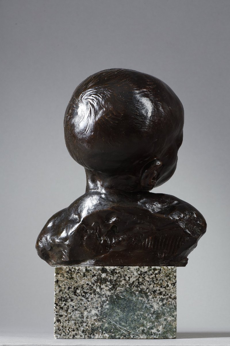 Buste de bébé endormi - Jules DALOU (1838-1902)-photo-1