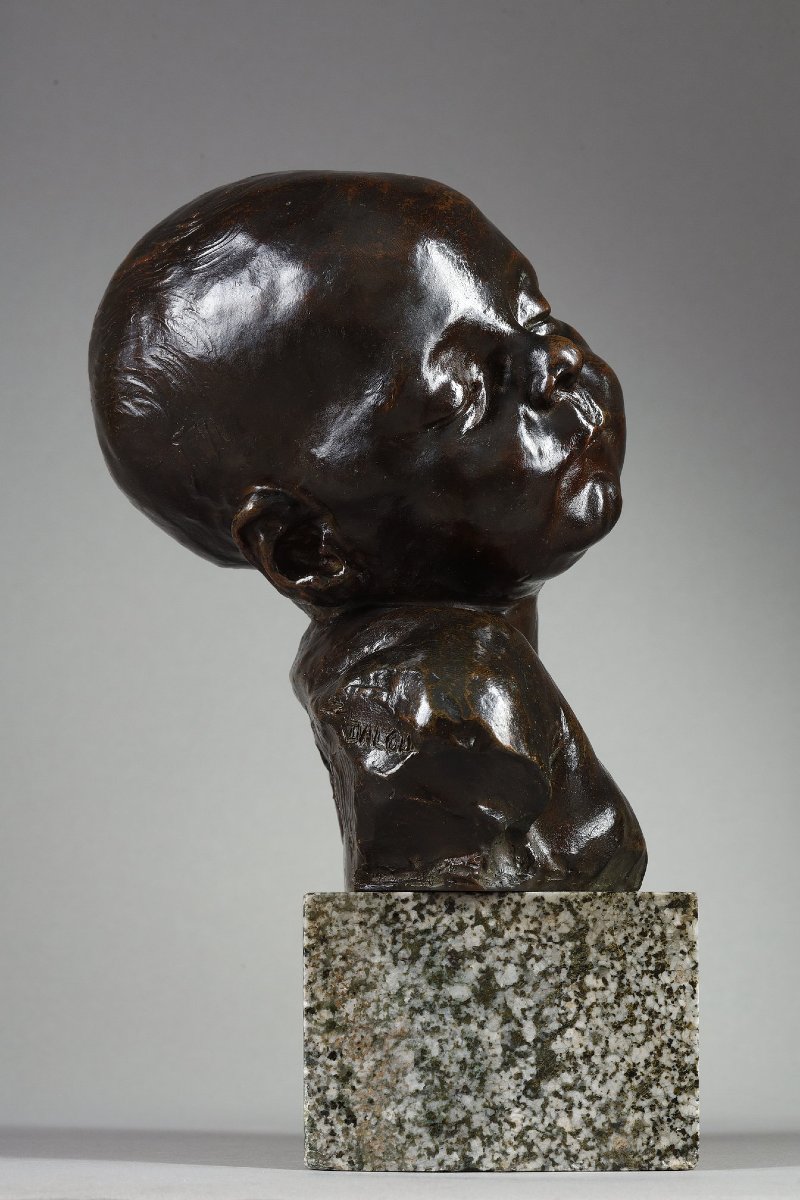 Buste de bébé endormi - Jules DALOU (1838-1902)-photo-2
