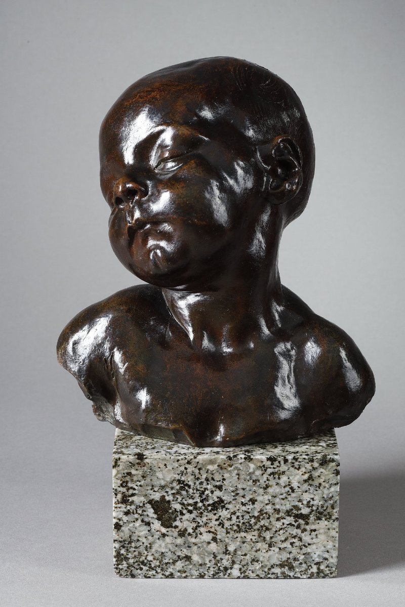 Buste de bébé endormi - Jules DALOU (1838-1902)