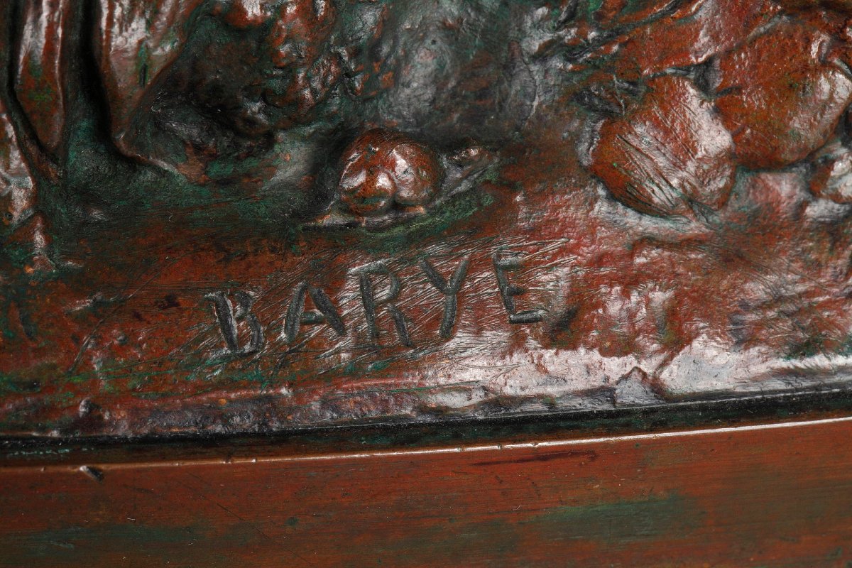 Braque en arrêt sur un faisan - Antoine-Louis BARYE (1796-1875)-photo-4