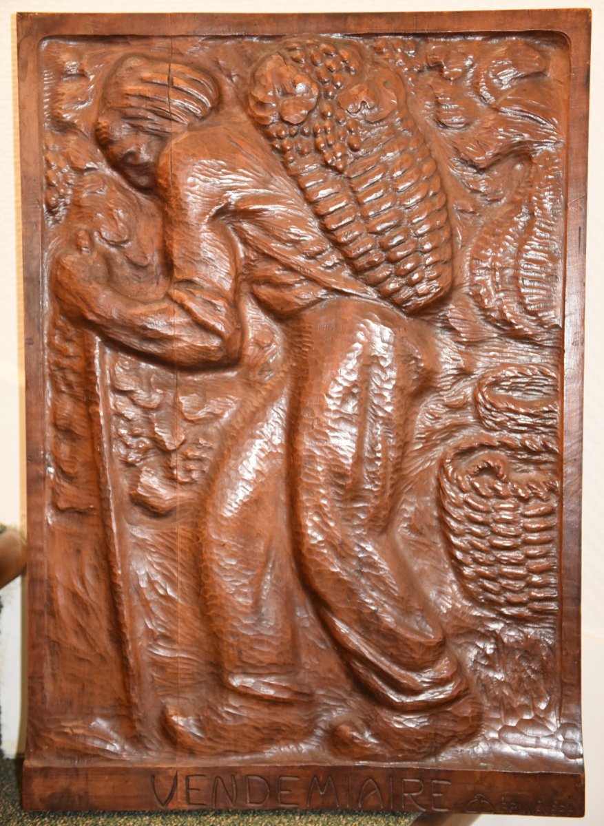 Suite Of 4 Carved Panels - Edouard Chassaing (1895-1974)-photo-4