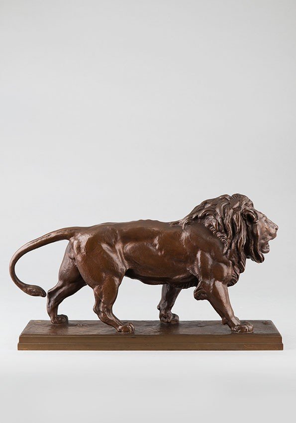 Walking Lion - Antoine-louis Barye (1796-1875)-photo-4