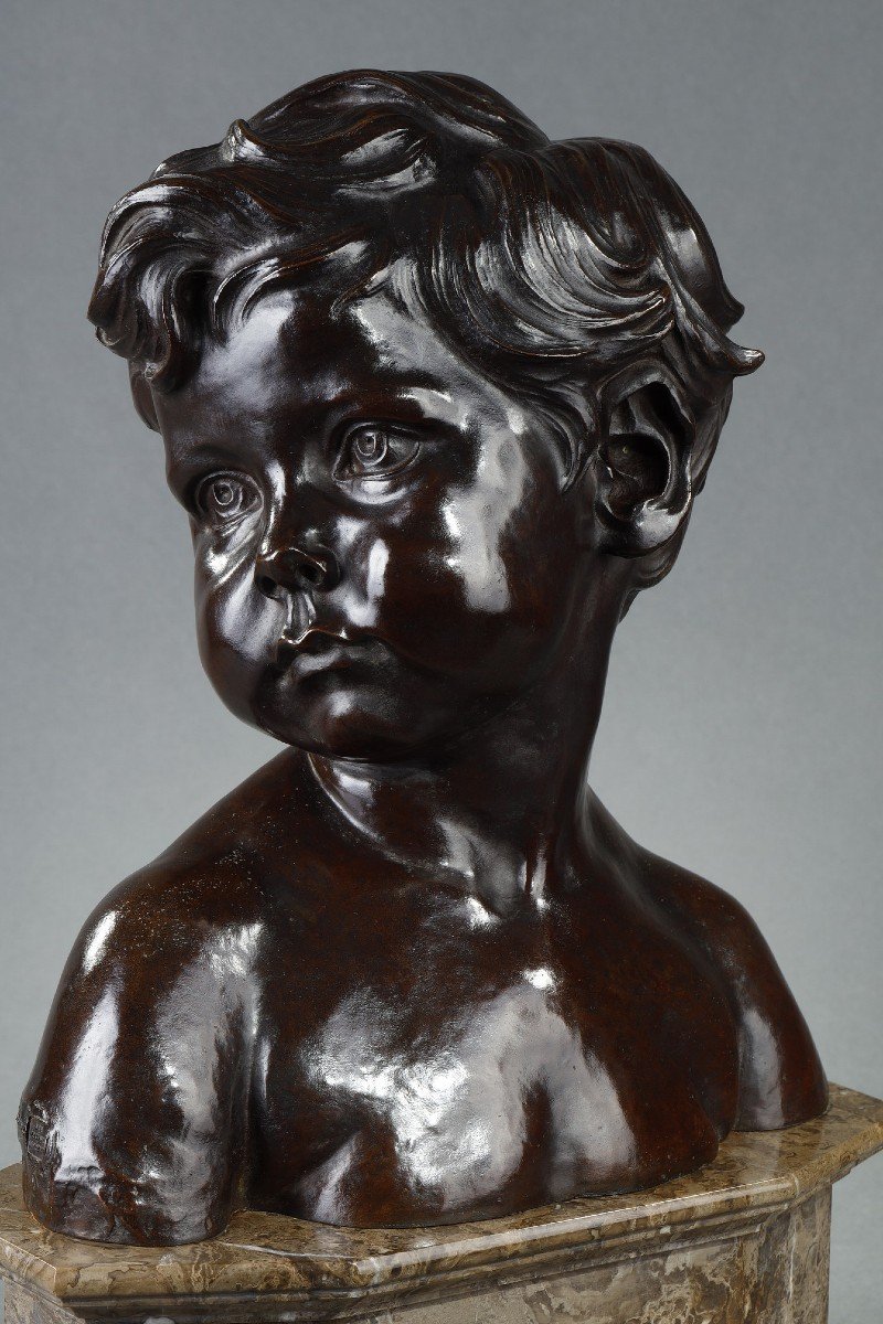 Buste d'Enfant - Aimé-jules Dalou (1838-1902)-photo-2