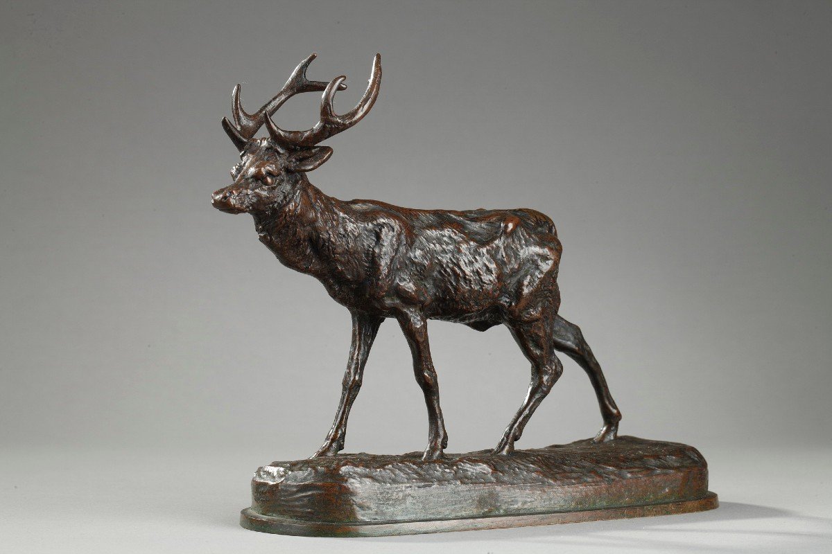 Cerf qui marche n°2 - Antoine-Louis Barye (1796-1875)-photo-4