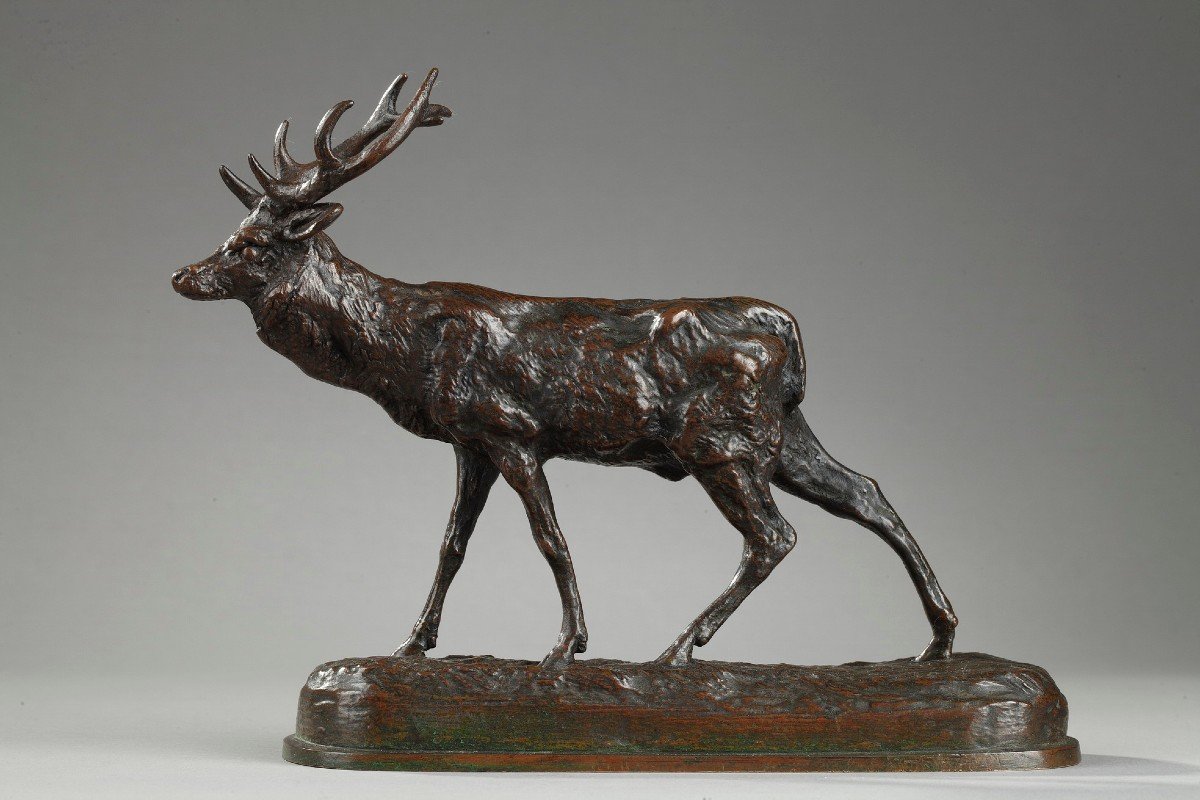 Cerf qui marche n°2 - Antoine-Louis Barye (1796-1875)-photo-1