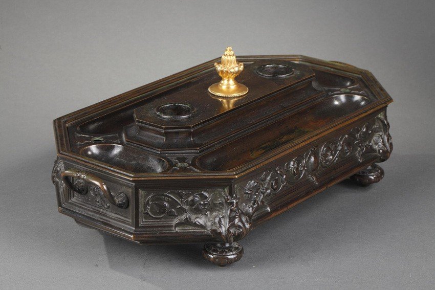 Inkwell With Arabesques - Antoine-louis Barye (1796-1875)-photo-4