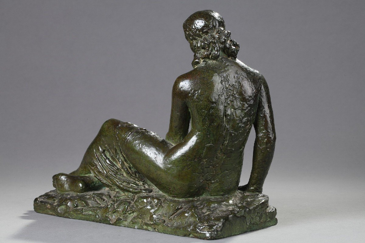 Jeune femme assise au drapé - Pierre-Marie POISSON (1876-1953)-photo-4