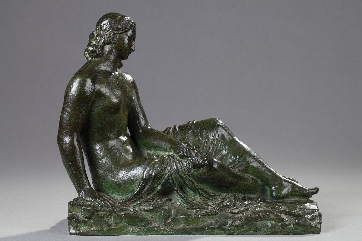 Jeune femme assise au drapé - Pierre-Marie POISSON (1876-1953)