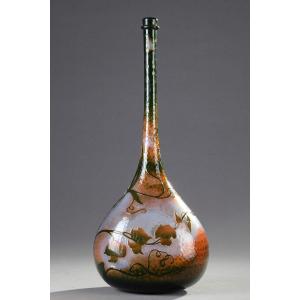 Vase-bouteille aux Pois de senteur - Daum