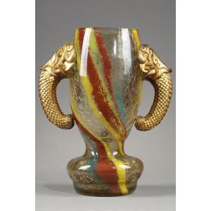 Vase aux têtes de dragon - Eugène ROUSSEAU (1827-1890)  et Ernest LEVEILLE (1841–1913)