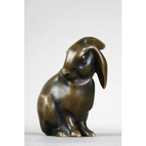 Rabbit Sitting With Head Turned - Edouard-marcel Sandoz (1881-1971)