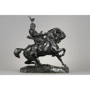 Guerrier Tartare arrêtant son cheval - Antoine-Louis BARYE (1796-1875)