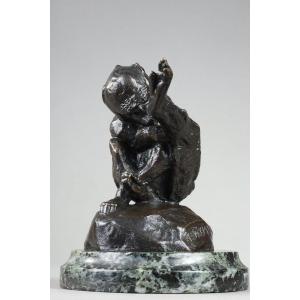 Singe s'épouillant - Henri-Alfred JACQUEMART (1824-1896)