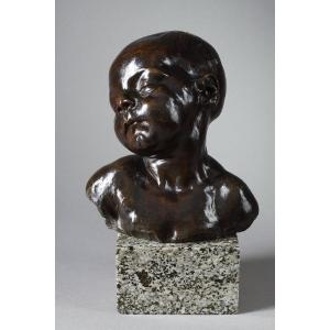 Buste de bébé endormi - Jules DALOU (1838-1902)