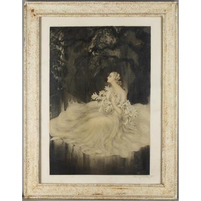 La Dame Aux Lys - Louis Icart (1888-1950)