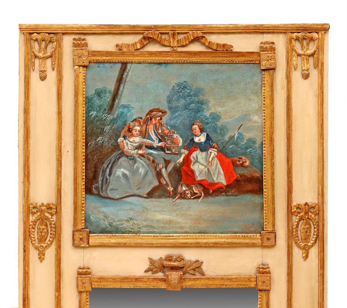 Large 18th Century Trumeau Mirror-photo-2