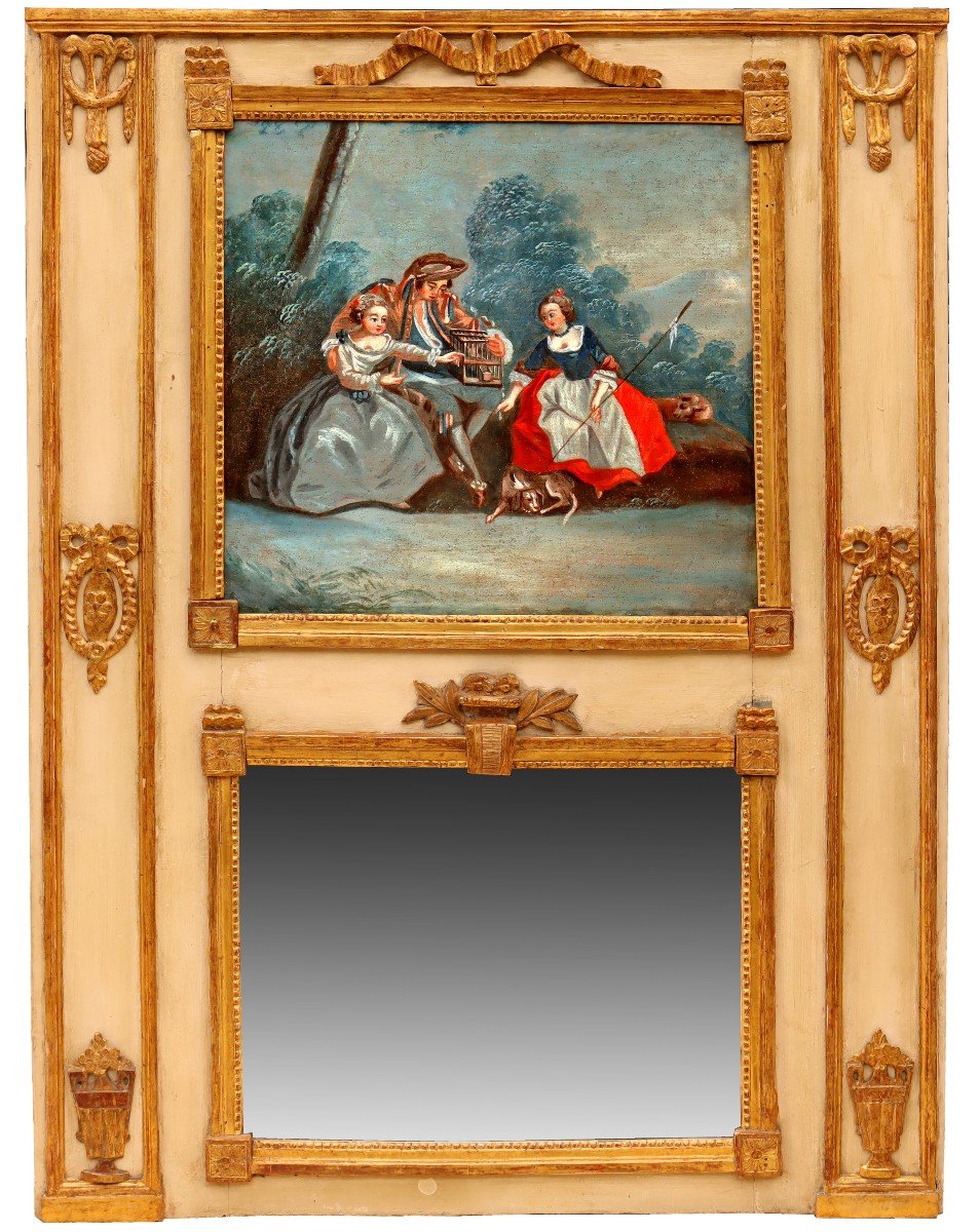 Large 18th Century Trumeau Mirror