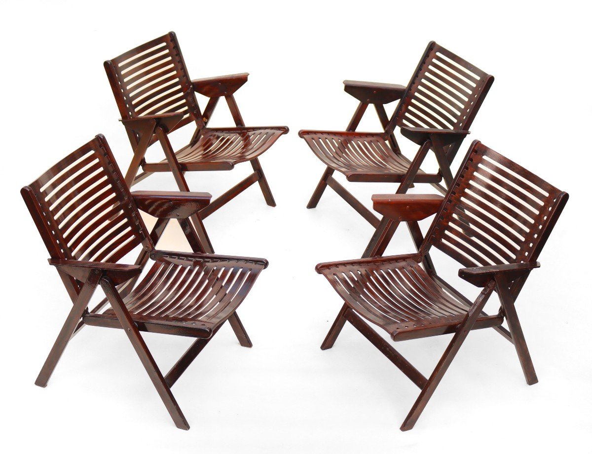 Niko Kralj (1920-2013) Suite De Quatre Fauteuils 