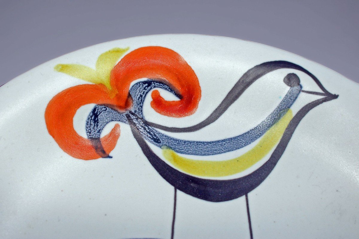 Roger Capron (1922-2006) Dish With Rooster-photo-3