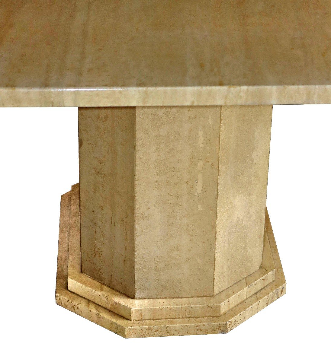 Large Center Table 1970 In Travertine-photo-2
