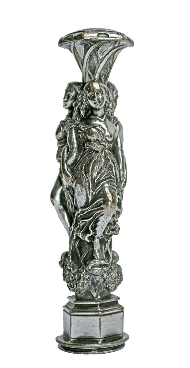 Auguste De Chatillon Sceau Cachet bronze "Les trois graces"-photo-2
