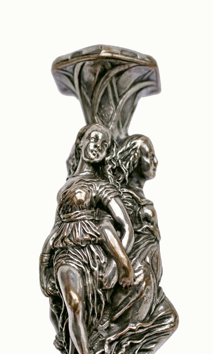 Auguste De Chatillon Sceau Cachet bronze "Les trois graces"-photo-3