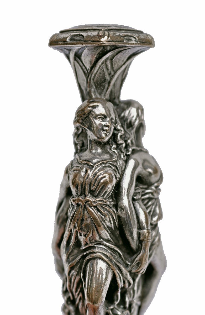 Auguste De Chatillon Sceau Cachet bronze "Les trois graces"-photo-4