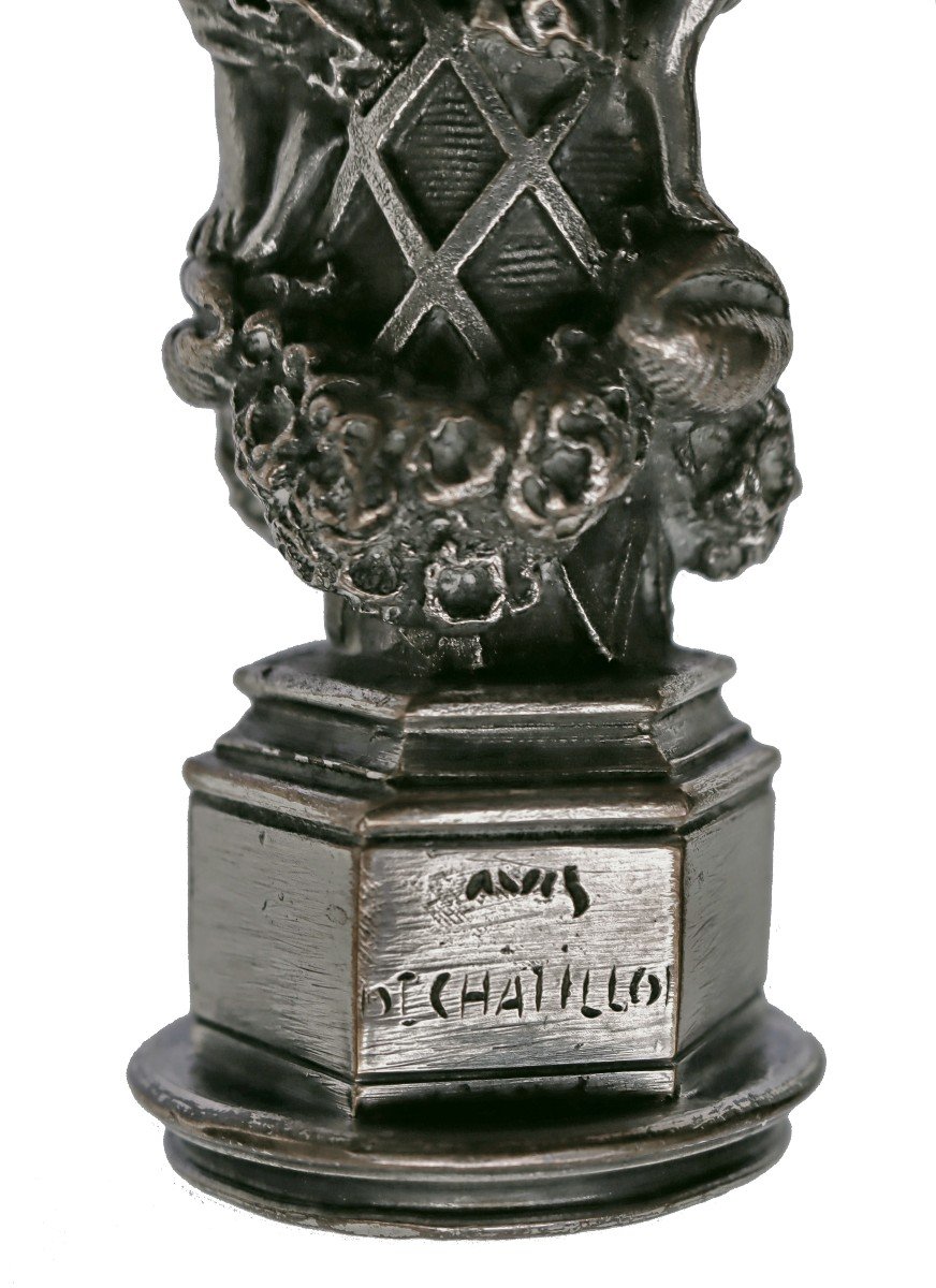 Auguste De Chatillon Sceau Cachet bronze "Les trois graces"-photo-7