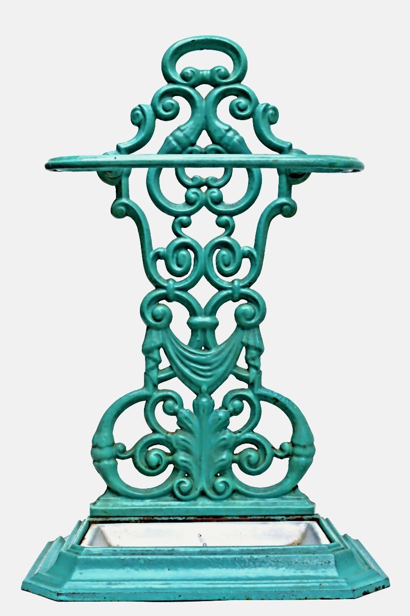 Umbrella Stand 1900 In Enameled Cast Iron-photo-2