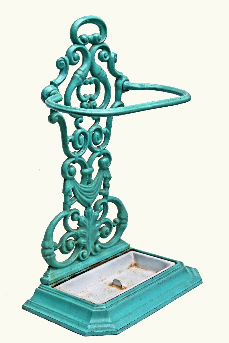 Umbrella Stand 1900 In Enameled Cast Iron-photo-3