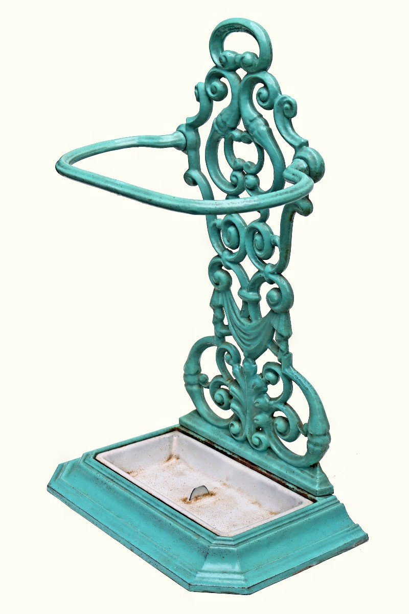 Umbrella Stand 1900 In Enameled Cast Iron-photo-4