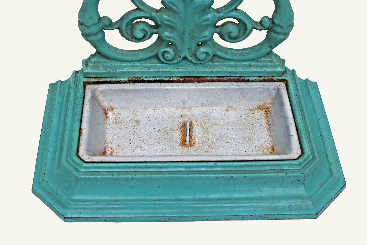 Umbrella Stand 1900 In Enameled Cast Iron-photo-4
