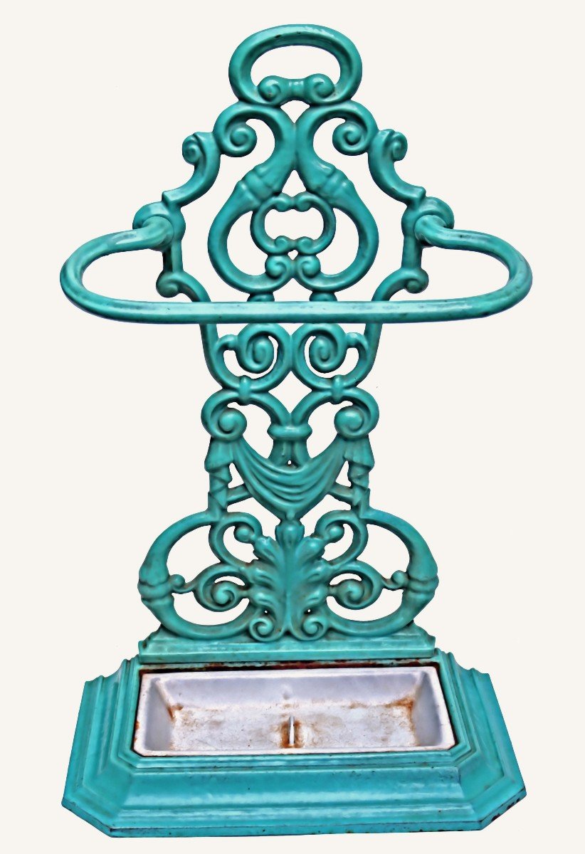 Umbrella Stand 1900 In Enameled Cast Iron