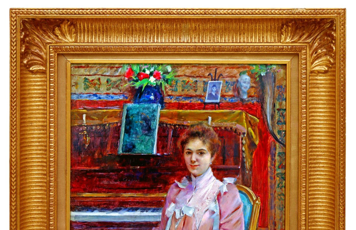 Adrien TANOUX (1865-1923) Portrait Impressionniste -photo-3